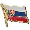 Odznak SLOVENSKO vlajka vejúca - zlatý