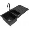 MEXEN/S MEXEN/S - Andres granitový drez s odkvapkávačom vrátane batérie Telma, čierna 6515-77-670200-70-B