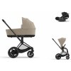 Cybex Platinum CYBEX e-Priam Travel Set + Cloud T i-Size cosy beige 2024 matt black