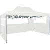 vidaXL Profesionálny skladací párty stan s 3 stenami biely 3x4 m oceľový