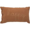 Textilomanie Detský dekoračný vankúšik HAPPY 50x30cm, hnedý 40 x 45 cm
