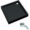 Schedline Favory Plus Black Stone štvorcová sprchová vanička so sifónom 80x80 cm čierna 3ST.F1K-8080/C/ST
