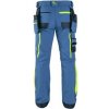 Pracovné montérkové nohavice CXS NAOS pánske, modro-modré, HV žlté doplnkami Veľkosť: 64