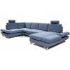 | Rozkladacia rohová čalúnená sedačka AVESTA modrá s úložným priestorom do U | LK0013