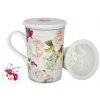 Porcelánový hrnček s nálevníkom ruža