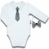 Dojčenské bavlnené body s motýlikom a kravatou Nicol Viki 68 (4-6m)