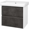 Dreja Skrinka pod umývadlo BONO SZZ2 70 (umývadlo Q) - N01 Biela lesk / Úchytka T34 - nerez / D16 Tmavý betón