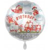 Premioloon Fóliový balón Happy Birthday Zvieratká hasiči 43 cm