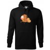 Kapybara so zmrzlinou - Mikina pánska Cape s kapucňou - 5XL ( Čierna )