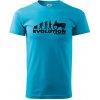 Evolúcia traktor - Klasické pánske tričko vyššej gramáže - XL ( Svetlý tyrkys )