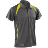 SPIRO Pánska športová polokošeľa Team Spirit - Šedá / limetková | 2XL