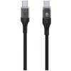 Nabíjecí a datový kabel FIXED s displejem s konektory USB-C/USB-C a podporou PD, 1.2m, USB 2.0, 100W FIXDD-CC12-BK