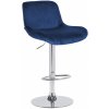 Design-Shop Barová stolička Solon - zamat, chróm rám - modrá
