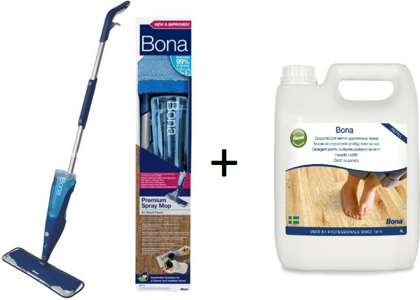Bona spray mop Premium + 4 l náplň grátis Na drevené podlahy
