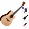 LAG T70DCE deluxe set Natural Satin Elektroakustická gitara Dreadnought