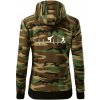 Karate EKG - Mikina dámska trendy zipper s kapucňou - 2XL ( Hnedý maskáč )