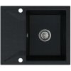 Sink Quality Obsidian, kuchynský granitový drez 590x500x210 mm + chrómový sifón, čierna škvrnitá-Brocade, SKQ-OBS.B.1KKO.X