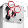 NORTHJO tvrdené sklo s trblietavými rámčekmi na ochranu šošoviek fotoaparátu pre iPhone 17 Pro Max - červené - možnosť vrátiť tovar ZADARMO do 30tich dní