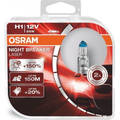 Osram Night Breaker Laser H1 P14,5s 12V 55W 2 ks