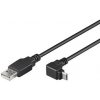 Kábel PremiumCord micro USB 2.0, A-B, 90° konektor, 1,8 m