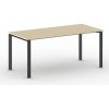 Rokovací kancelársky stôl PRIMO INFINITY, 180x90 cm, čierna podnož, breza