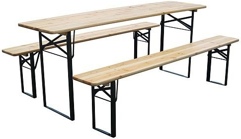 Set pivny DORTMUND Medium3, stôl 200x50x77 cm, 2x lavica 200x25x47 cm, drevo 27 mm 802028A