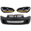 KITT Front Bumper suitable for VW Golf VI 6 (2008-2013) GTI Look with Headlights Osram Xenon Upgrade Red GTI LED Dynamic Sequential Turning Lights