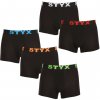 5PACK pánske boxerky Styx sport guma čierne (5G9602) L