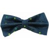 Pánsky modrý bodkovaný motýlik so zelenými bodkami – elegantný doplnok s pevným uzlom do obleku (Pánsky modrý bodkovaný motýlik so zelenými bodkami – elegantný doplnok s pevným uzlom do obleku)