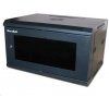 XtendLan 6U/600x450, na stenu, jednodielny, sklenené dvere (WS-6U-64-BLACK)