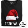 Pánske tričko s potlačou “Vianočná čiapka” a menom