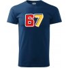 67 - čísla - Klasické pánske tričko vyššej gramáže - 4XL ( Polnočná modrá )
