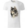Hlava vlka kreslená - Tričko z organickej bavlny - 2XL ( Biela )