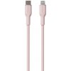 PURO Soft nabíjací a dátový kábel USB-C / Lightning pre iPhone / iPad / iPod / AirPods - 1,5 m - ružový PUCAPLTUSBCICONROSE