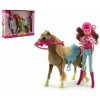 Teddies Kôň + bábika žokejka plast v krabici 34x27x7cm Teddies