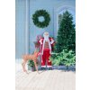 Dekorácia MagicHome Vianoce, Santa, s darčekom, červený, 120 cm
