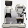 Klarstein Bella Café kávovar s portafiltrom a mlynčekom - 19 bar, 1550 W, 1,4 l, integrovaný kužeľový mlynček, napeňovač mlieka, 2 šálky, termoblok, krém, nehrdzavejúca oceľ