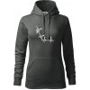 EKG bouldering mikina dámská Cape s kapucí Tmavá bridlica sivá so zeleným nádychom