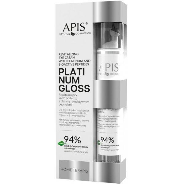 Očný krém a gél Apis Natural Platinum Gloss očný krém proti opuchom a tmavým kruhom 10 ml