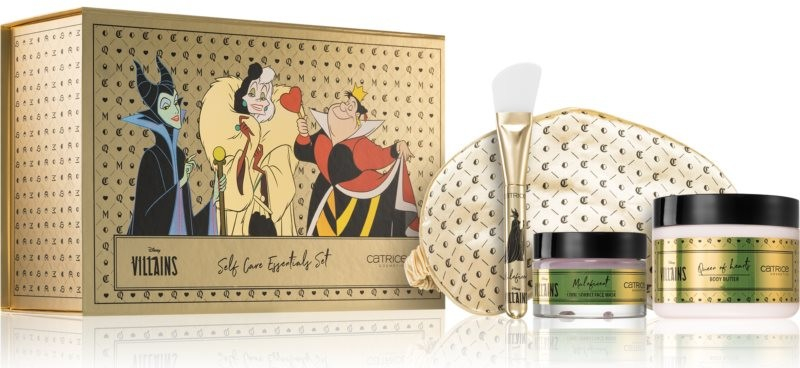 Catrice Disney Villains pleťová maska 50 ml + telové maslo 250 ml + aplikátor + maska na spanie darčeková sada