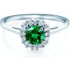 Zásnubný prsteň SAVICKI: biele zlato, smaragd - L-1075-SZM
