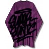 Marmara Barber Capes - pláštenky na strihanie - vzorované, na háčik BCP-SSP-SUPER SONIC PURPLE - fialová s nápisom SUPER SONIC