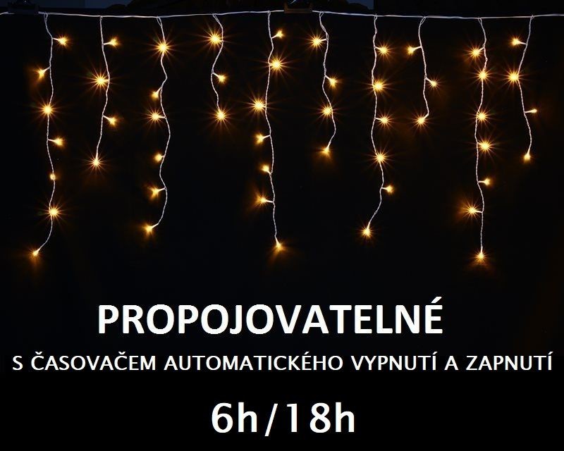 LUMA LED Vianočný svetelný dážď 648 LED 20m prívod 5m IP44 teplá biela s časovačom