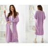 Fashionweek Dlhý vlnený cardigan, pletený kabát LEA Farba: LILAC, Veľkosť: Universal