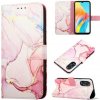 Peňaženkové kožené puzdro Marble Pattern na Oppo A38 - 005