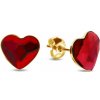Náušnice červené so Swarovski Elements Heart KG2808LSI Light Siam