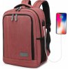 KONO multifunkčný batoh s USB portom Richie Small - červený - 17 L
