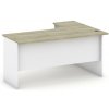 Rohový kancelársky písací stôl MIRELLI, 140x120 cm, ľavý, biela/dub sonoma