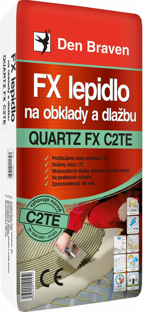 Den Braven Fx Quartz FX C2TE lepidlo na obklady a dlažby 7kg sivé