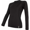 Dámske funkčné tričko s dlhým rukávom Sensor, COOLMAX TECH Čierna,Biela L
